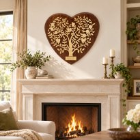 Personalized 50th Anniversary Gift Gold Family Tree Heart Plaque